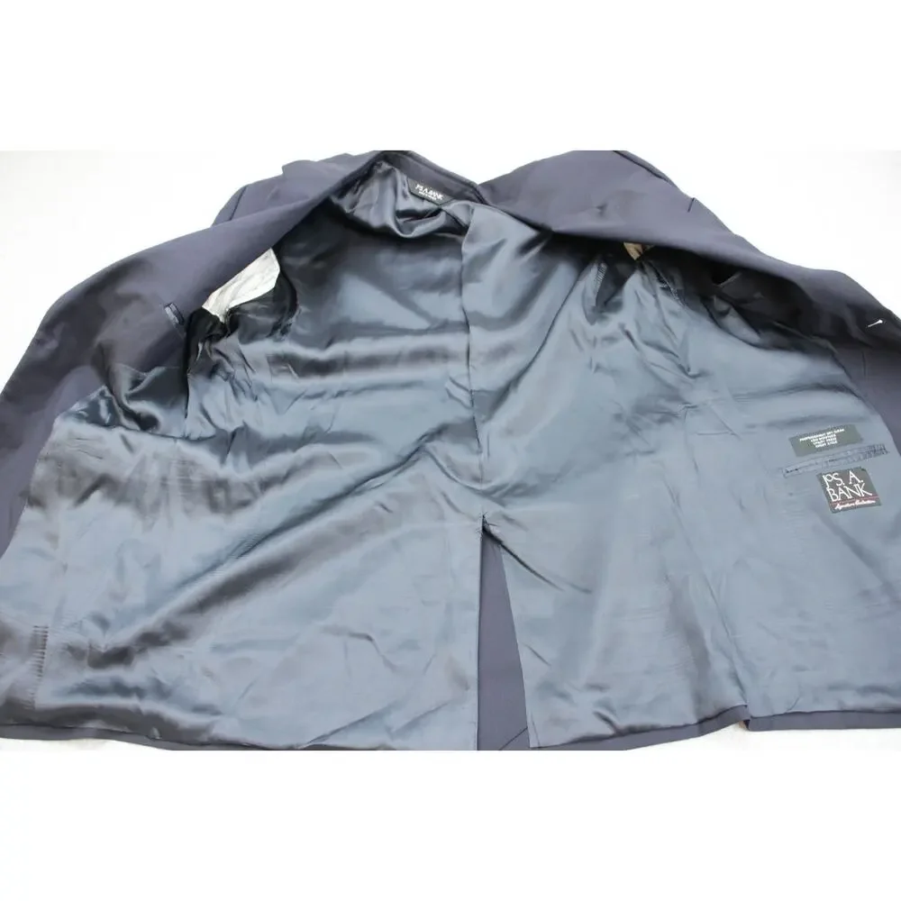 Jos A Bank Blazer Mens 38R Navy Blue 100% Wool Signature‎ 2 Buttons
